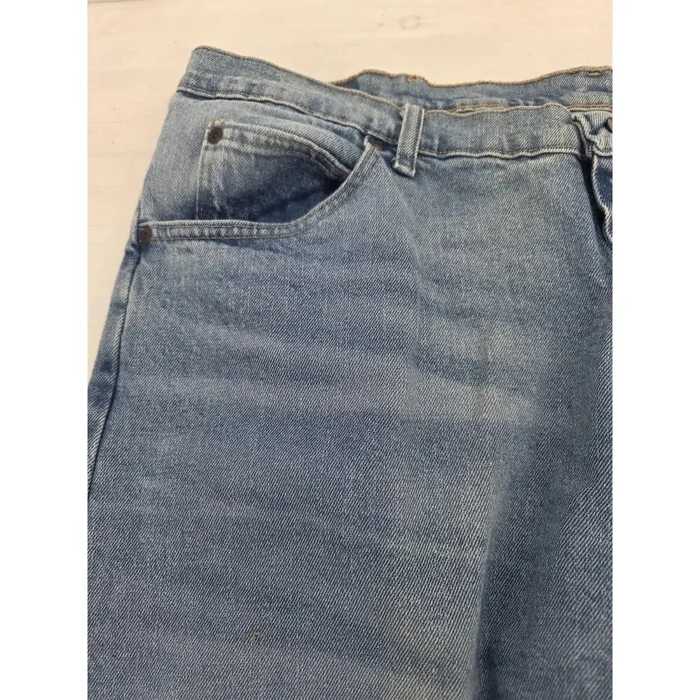 Wrangler Jeans Men 40x30 Blue Flex For Comfort Relaxed Fit Stretch Whiskers